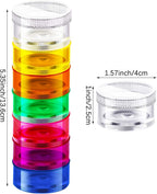 Sieral 7 Days Stackable Pill Organizers 7 Compartments Round Pill Boxes Tower Weekly Vitamin Individual Storage Containers Travel Cases with Lids for Medications, Vitamins and Supplements(2 Sets)