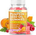 MEENCCD Pumpkin Seed Oil Gummies with Saw Palmetto, Pumpkin Seed Oil for Hair and Skin Health, Pumpkin Seed Extract for Women Men, Sugar-Free, Raspberry Flavor, 60 Count