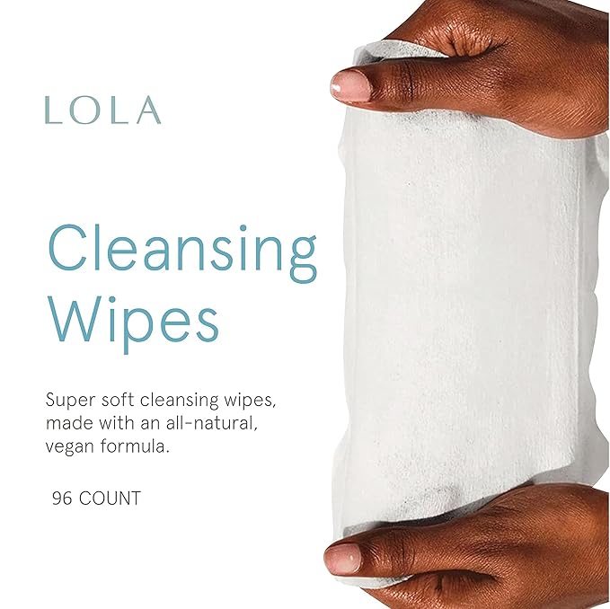 LOLA Cleansing Wipes - Feminine Wipes, Vaginal Wipes, pH Balance & Body Wipes for Women, 32 Count (Pack of 3)