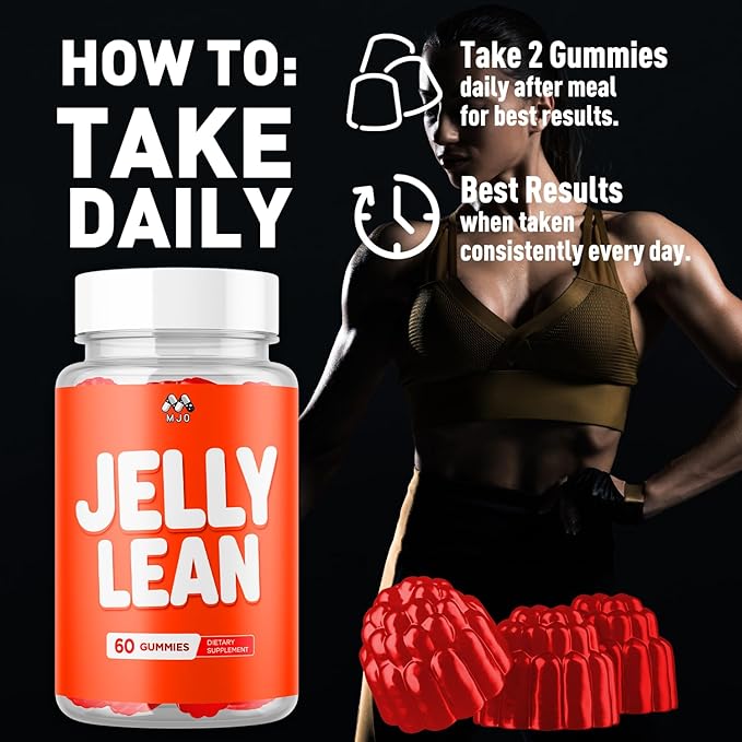 (2 Pack) Jelly Lean Gummies, Official Jelly Lean Gummys with All Natural Ingredients, Advanced JellyLean Health & Wellness Vitamin Formula, Maximum Strength Active Lifestyle Multivitamin (120 Gummies)