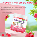 Vitamin B2 Gummies Riboflavin 400mg Supplement with Magnesium for Kids & Adults B2 Gummies for Migraine Relief, Headache Relief & Nervous System Support, Vegan, Sugar-Free, Raspberry Flavor 90 Count
