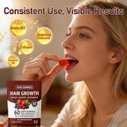 Hair Growth Gummies, Daily Hair Nourishment with Biotin, Collagen & Botanical Extracts, Supports Healthy Hair Growth & Strength, Skin & Nail Care, Non-GMO, 2pack, 120 Gummies