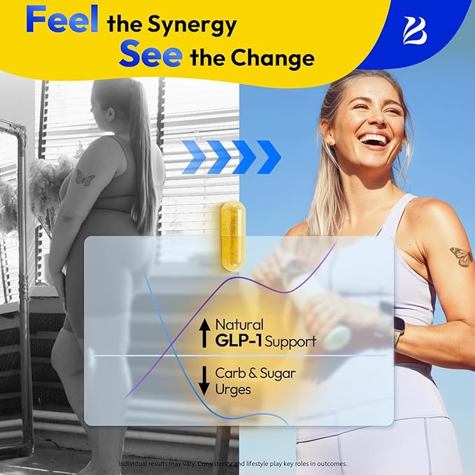 Bualle Support GLP-1 Supplement Weight Loss | GlucoVantage® DHB + Akkermansia Probiotic | Super Berberine for 5X Bioactive Appetite, Metabolic & Gut Support, 60ct | Perfect with Sea Moss Capsules