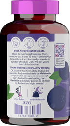 AZO® Nighttime Menopause Gummies + Melatonin to Support Restful Sleep*, Clinically Proven Ingredient for Hot Flashes and Night Sweats, Menopause Supplements for Women - 30 Gummies