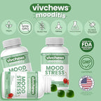 Mood & Stress Gummies – Zinc, Vitamin D & Ashwagandha for Calm & Emotional Balance, Natural Tart Cherry Flavor, Fruit Pectin Based, Non-GMO, No Artificial Colors or Sweeteners, 60 Count