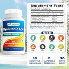 Best Naturals Hyaluronic Acid 100 mg 60 Capsules - Support Healthy Joints and Youthful Skin