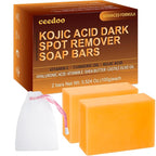 Kojic Acid Soap for Dark Spot Remover Bars with Turmeric, Vitamin C, Retinol, Collagen with Hyaluronic Acid, Vitamin E, Shea Butter, Castile Olive Oil - 3.52 OZ x 2 Bars with Bag