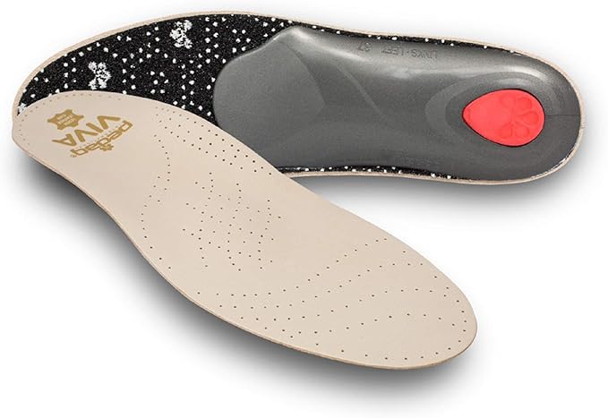 Pedag Viva | Leather Arch Support Inserts | Handmade in Germany | Plantar Fasciitis Relief | Heel Cushion | Activated Charcoal Odor Control | Metatarsal Support Pad | Tan | Women US 6/ EU 36