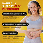 Akkermansia Muciniphila Probiotics 320 Billion CFU| Probiotic and Prebiotic | Akkermansia Probiotics for gut health | Inulin Prebiotic Fiber Capsules Astaxanthin & Berberine & Chromium 480 caps 4 pack