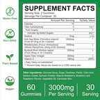 VIFSSG Sea Moss Gummies, 3000Mg Irish Seamoss Gummy Vegan for Adults & Kids with Organic Bladderwrack, Burdock Root and Apple Cider Vinegar Supplement 60 Gummies Pack of 1