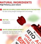 Keto ACV Gummies Advanced Weight Loss - ACV Keto Gummies for Weight Loss for Women and Men - Keto Gummies Supplement - Detox & Cleanse, Digestion - Apple Cider Vinegar - Apple Flavor