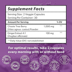 Intimate Rose Vitex Chasteberry Supplement for Women, 1000 mg - Chaste Tree Berry for Hormone Balance, Fertility & PMS Support, Regulate Cycles - 60 Capsules