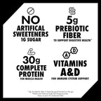 Oikos Protein Shake,Chocolate,30g High Protein Drinks,Shelf Stable,Ready to Drink,5g Prebiotic Fiber,12 fl oz Bottle,,(Pack of 24)