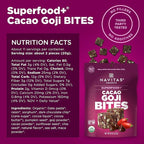 Navitas Organics Cacao Goji Superfood+ BITES – Power Snacks – All Natural Plant Based – Clean Energy & Nutrition – USDA Organic, Non GMO, Gluten Free, Soy Free, Kosher, Vegan (8oz. Bag 11 Servings)