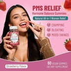 PMS Relief Hormone Balance Gummies, Menstrual Cramp Relief & Menopausal Support, 60 Count