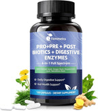 Digestive Enzymes Postbiotics Prebiotics Probiotics for Women Men, 200 Billion CFU 36 Probiotic Strains - Complete Gut, Digestive, Regularity, Gas, Bloating & Immune Support Supplement, Vegan, 60 Days