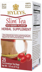 HYLEYS Slim Tea Goji Berry Flavor - Weight Loss Herbal Supplement Cleanse and Detox - 25 Tea Bags (1 Pack)