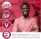 GeriCare Cranberry Gummies, Compare to AZO Naturally Sourced Cranberry Extract for UTI & Bladder Health, Antioxidant Support, Non-GMO, Gluten-Free, Vegan, Gelatin-Free, 60 Count (2 Pack)