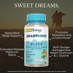 SOLARAY SharpMind Sleep, Nootropic Sleep Aid Formula - Nootropics Brain Support Supplement for a Calm Mood and Healthy Sleep with Slow Release Melatonin 3mg - 30 Servings, 30 VegCaps