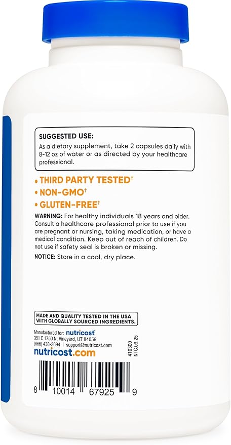 Nutricost Glucosamine Sulfate 750mg, 240 Capsules (2 Bottles) (1500mg Per Serving)