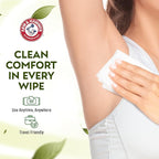 Arm and Hammer Face and Body Wipes for Adults - Deodorant Towelettes 30 Sheets for Women - Shower Wipes for Traveling, Camping, Gym, and Bathing - Alcohol-Free Face Sheets (Clear Water)