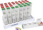 Medcenter Monthly Pill Box Organizer HSA/FSA, 4 Times a Day, Extra Large 31 Daily Pill Cases with Compartments for Vitamins, Supplements, Medication, 31 Day Pill Organizer