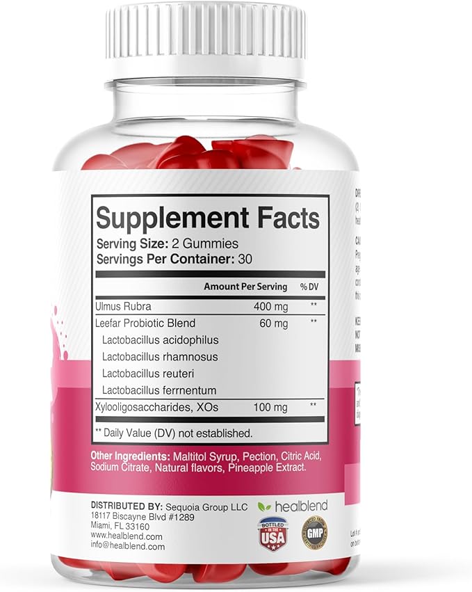 healblend Women’s Probiotic Gummies – Supports Intimate Health, Odor Control, pH & Yeast Balance, Digestive & Immune Support – Daily Probiotic Supplement for Women - Pineapple Flavor - 60 Count (1)