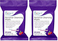 The Pharma-C Company Personal Cleansing Wipes [20 wipes] - Enriched with Cranberry & Aloe Vera. Feminine Intimate Hygiene Wipe. 99% Natural Origin. (Pack of 2)