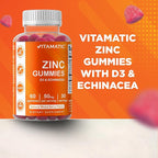 Vitamatic Zinc 50mg Gummies – 60 Vegan Gummies – Gluten-Free – 2 Pack