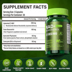 Nad Resveratrol Supplement 61800mg Per Bottle – Liposomal Nad+ Resveratrol for Women & Men – High Purity 1200mg Nad+ Supplement for Energy & Healthy Aging, Resveratrol, Quercetin, CoQ10 – 90 Counts