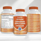 5-in-1 Ceylon Cinnamon Capsules 2355mg - Apple Cider Vinegar Capsules with Turmeric, Panax Ginseng & Bioperine - Cinnamon Supplements for Women & Men - Non-GMO, Vegan, Gluten-Free (120 Ct) (1-Pack)