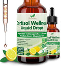 Cortisol Supplement Liquid Drops, 17-in-1 Cortisol Detox w. Magnesium Glycinate 400mg Ashwagandha, L-Theanine, Phosphatidylserine, Hormone Balanced for Women, Mood Focus, Sleep Support