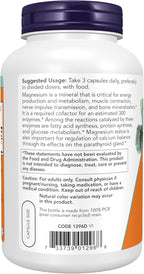 NOW Foods Supplements, Magnesium Citrate, Enzyme Function*, Nervous System Support*, 240 Veg Capsules