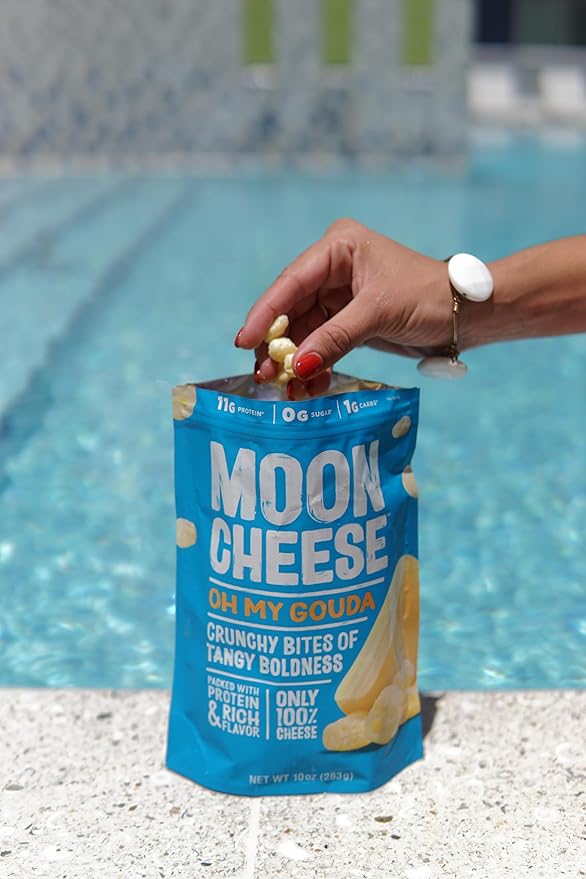 Moon Cheese Oh My Gouda Cheese Bites, 2 Ounce, 3-Pack, Crunchy, Packed With Protein & Calcium, Keto, Gluten Free