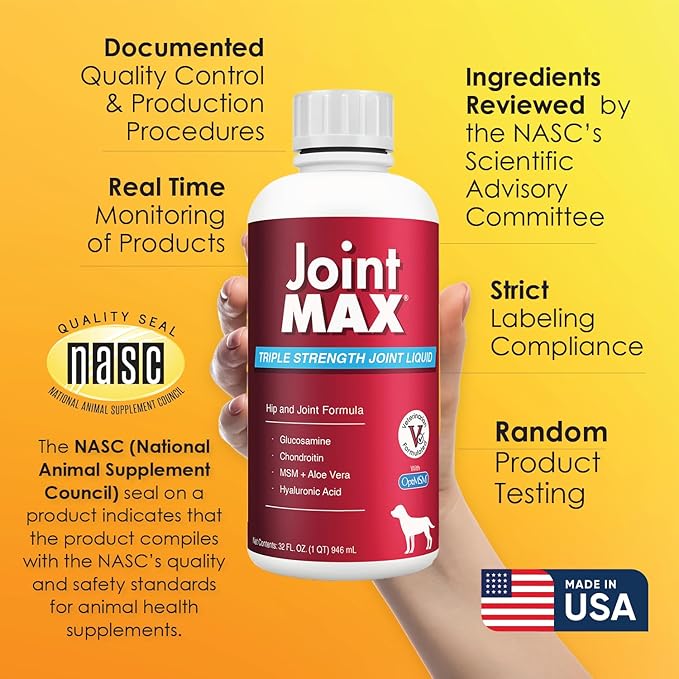 Liquid for Dogs – Glucosamine Chondroitin MSM Hip & Joint Supplement Liquid with Organic Turmeric – All-Natural Dog Joint Support Oil for Mobility, Arthritis, Skin & Coat – 32 fl oz