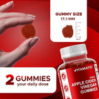 Vitamatic Apple Cider Vinegar Gummies - 1000mg per Serving - 60 Vegan Gummies - ACV Gummies for Detox, Weight Loss Support, Energy Boost, Digestion & Gut Health