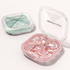 HyJeryty 4-Compartment Pill Organizer, Small Pink Portable Pill Case for Daily Vitamins, Supplements & Medication, Travel-Friendly Compact Design, Stylish Cute Medicine Pill Box Pill Holder