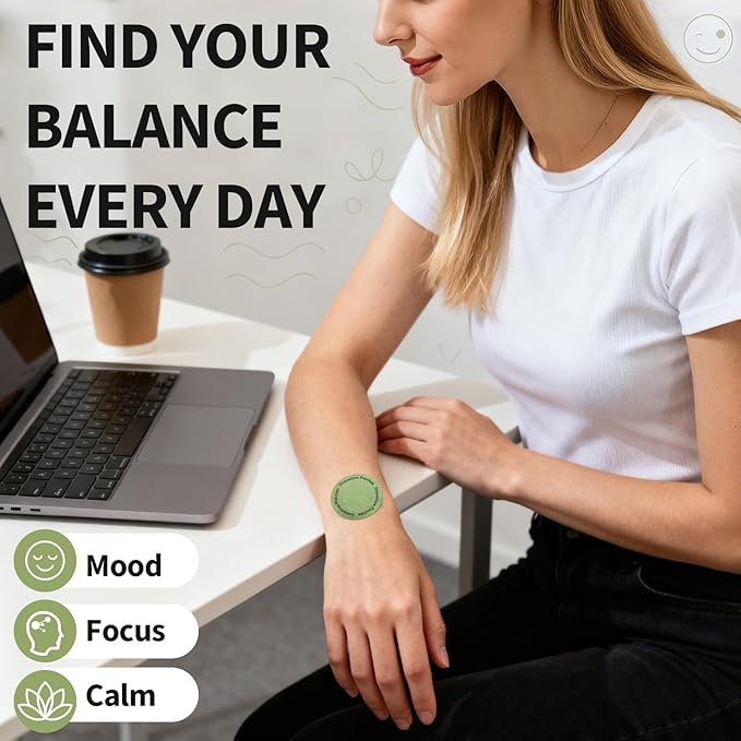 Dopamine Patches Extra Strength – Mood Support, Calm & Focus – Stress Relief with Mucuna & 5-HTP – Plant-Based, Vegan – 60 Patches (2 Month Supply)