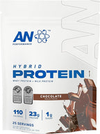 an Performance Whey Protein Hybrid Powder | Whey & Milk Isolate | 23g Protein, 1g Sugar | Gluten-Free, Low Carb, Low Fat | Workout Supplement for Men & Women | Vanilla | 25 Servings