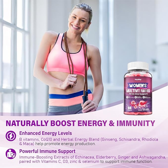 Methylated Multivitamin Gummy for Women - Womens Multivitamin Gummies with Vitamins A C D E, Methylated Folate, Biotin, B Complex, Iron, CoQ10, Inositol - Multi Vitamins for Women 60 Count