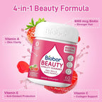 Biobor Beauty Gummies, Natural 6000mcg Biotin Gummies for Women Men, No Sugar Added Hair Skin and Nails with Vitamins A C E, GMO Free, Gluten Free,120 Count