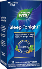 Nature's Way Sleep Tonight, Stress-Reducing Formula to Promote Restful Nights*, Melatonin Free Sleep Support with Ashwagandha and L-Theanine*, Vegan, 28 Tablets (Packaging May Vary)