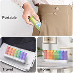 KOVIUU Weekly Pill Organizer 3X a Day, Detachable Pill Box 7 Day, Large 3 Times Daily Pill Case, Travel Pill Container Holder, Week Medication Dispenser Pillbox for Vitamin Supplement Medicine, White