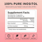 Myo-Inositol & D-Chiro Inositol (40:1 Ratio) - Support Hormone Balance, Fertility & Ovarian Health - 120 Vegan Capsules, 30-Day Starter Pack