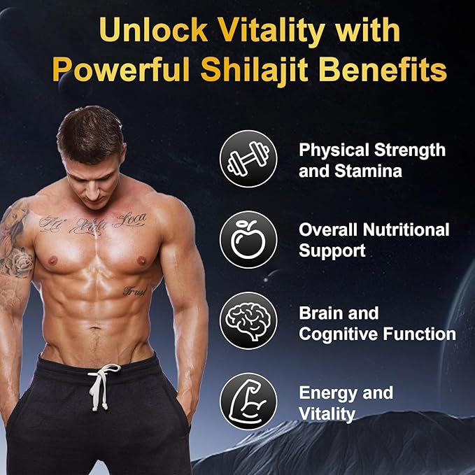 vitacoreHimalayan Shilajit Gummies for Men & Women - Pure Gold Energy Boost, 85+ Trace Minerals & Fulvic Acid, Gluten-Free, 60 Gummies
