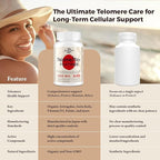Telomere Lengthening Supplements – Organic Astragalus, Gotu Kola, Vitamin D3, Folate, L-Theanine – Anti-Aging, DNA Repair, Immune & Cellular – 60 Vegan Capsules, Made in Japan (2 Bottle)