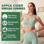 Apple Cider Vinegar Gummies, 1000mg ACV Gummies with The Mother & B12, Apple Cider Vinegar for Digestion, Metabolism, Gut & Energy Support, Immune Health, Keto-Friendly, Vegan, Non-GMO, 60 Count
