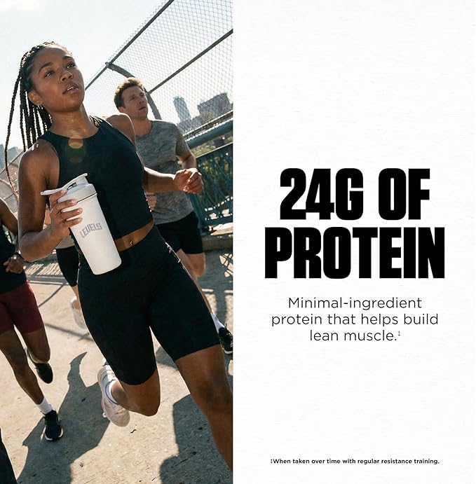 Levels Grass Fed Whey Protein Powder, No Artificials, 24G of Protein, Pure Chocolate, 5LB