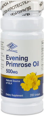 Nu-Health Evening Primrose Oil 500 mg for Women | Natural Source of GLA | Evening Primrose Oil Softgels | Nutritional Support for Skin & Overall Wellness | 200 Count