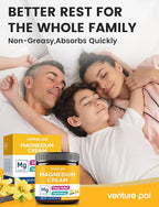 Venture Pal Topical Magnesium Cream, Fast-Absorbing Magnesium Moisturizing Lotion with Coconut Oil, Shea Butter & Hyaluronic Acid, Suitable for Kids